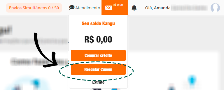 como resgatar o cupom de desconto da Kangu