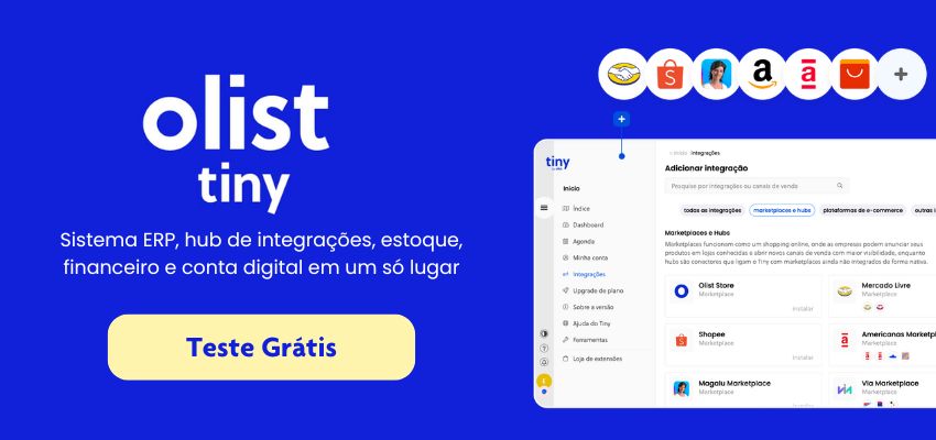 Teste o sistema de ERP da Olist Tiny gratuitamente e comece a vender em todos os marketplaces