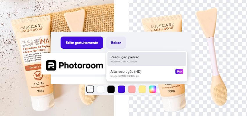 PhotoRoom - Site e Aplicativo gratuito para remover fundo foto com padrão de tamanho máximo