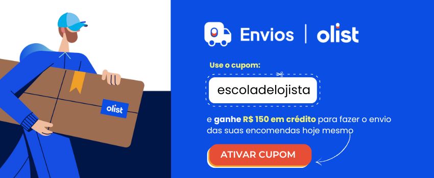 Envios da Olist Cupom de desconto crédito de R$150
