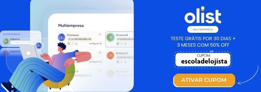 Cupom de Desconto ERP Olist Tiny Multiempresas: ESCOLADELOJISTA